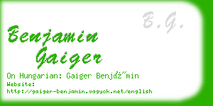 benjamin gaiger business card